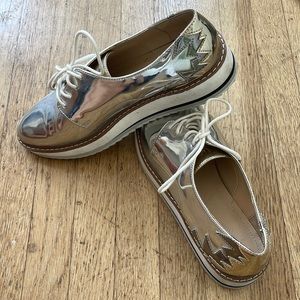 Zara silver loafers size 37